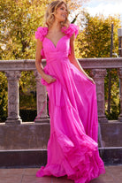 Jovani 23322 - Ruffled Shoulder A-Line Prom Dress - view 7