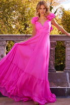 Jovani 23322 - Ruffled Shoulder A-Line Prom Dress - view 9