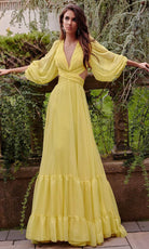 Jovani 23325 - Bishop Sleeve A-Line Prom Gown - designer evening gown at Silhouette Dresses