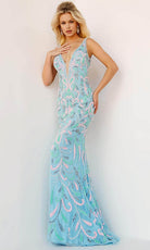 Jovani 23511 - Bejeweled Allover Plunging Gown - designer prom dress at Silhouette Dresses