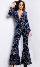Jovani 23708 - Deep V-Neck Sequin Embellished Jumpsuit - designer formal jumpsuit at Silhouette Dresses