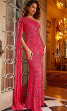 Jovani 23887 - One-Shoulder Sequin Prom Dress - back view