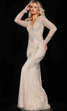 Jovani 23950 - Sheer Closed Back Sheath Dress - designer formal gown at Silhouette Dresses