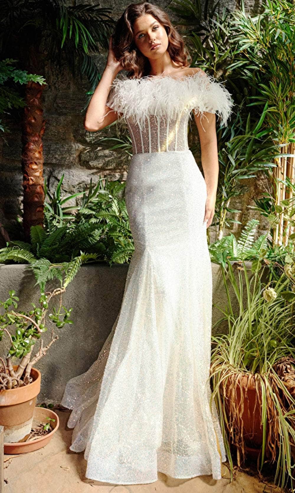 Jovani 23958 - Boned Bodice Glittery Mermaid Gown - designer prom dress at Silhouette Dresses