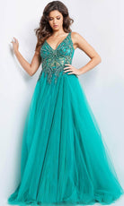 Jovani 23962 - Beaded Illusion Ballgown - detail view