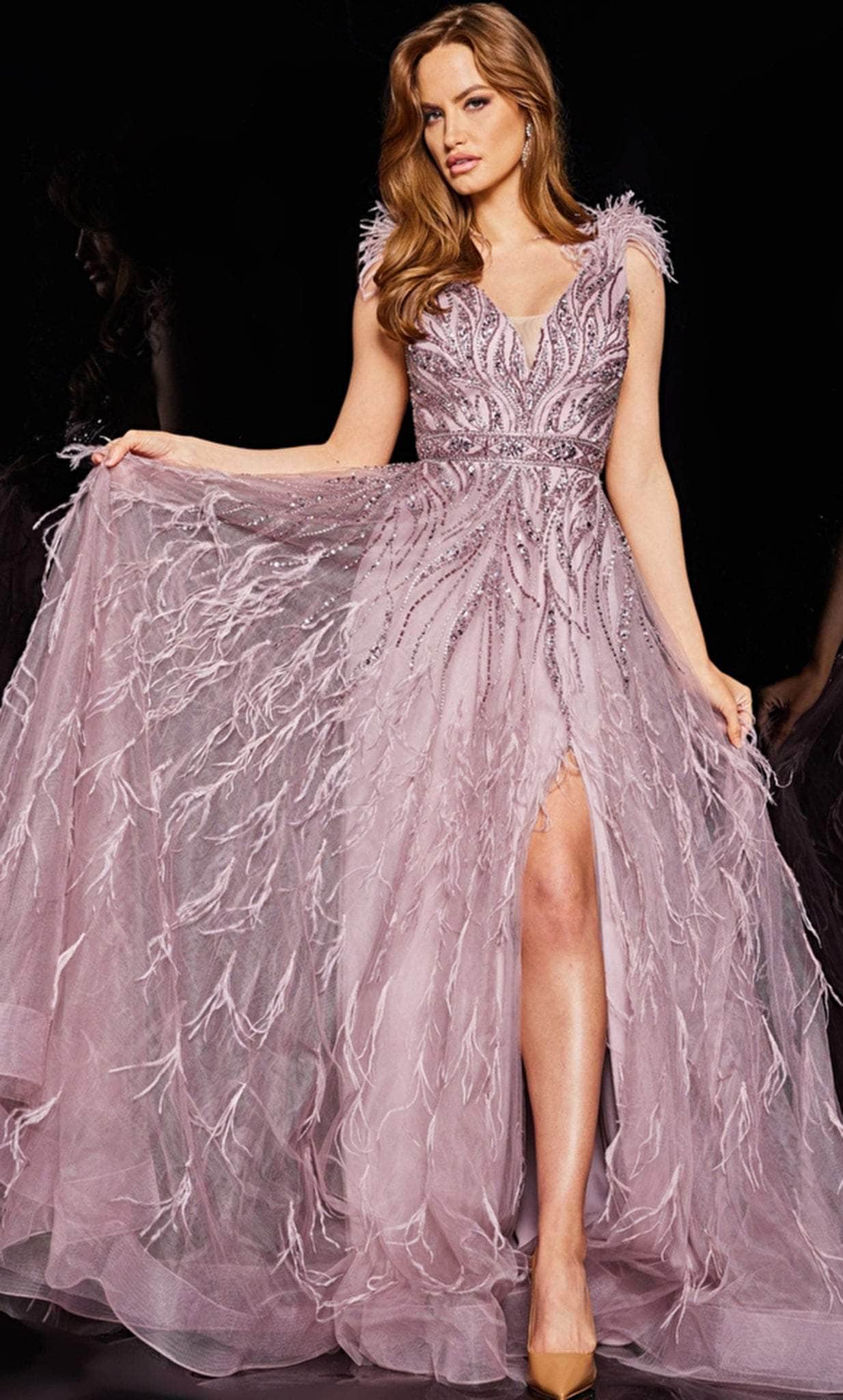 Jovani 24000 - Fringed Illusion A-line Gown - designer ball gown at Silhouette Dresses