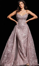 Jovani 24001 - V-Neck Column Dress - back view