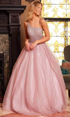 Jovani 24051 - Beaded Asymmetric Neck Ballgown - back view