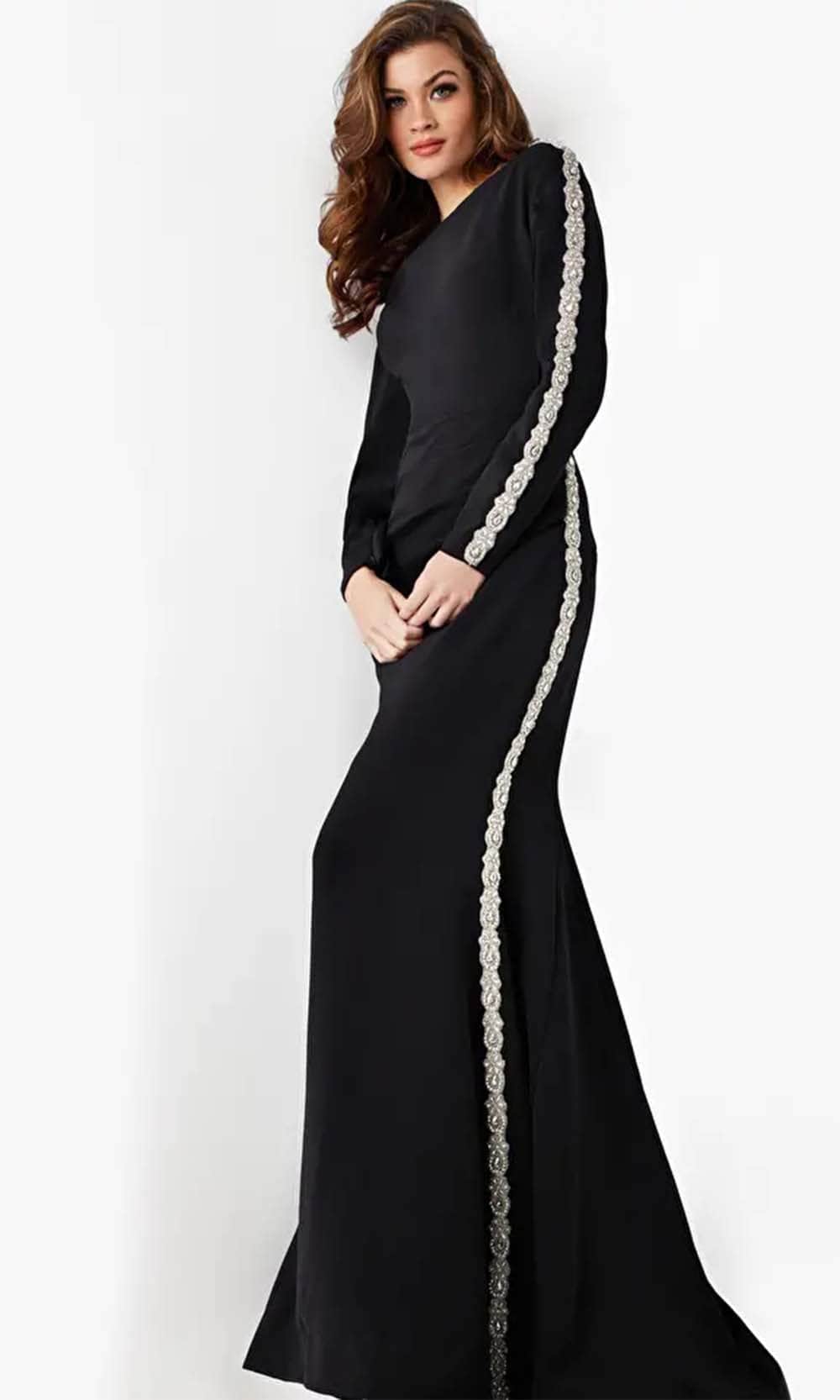 Jovani 24191 - Long Sleeve Embellished Evening Dress - designer evening gown at Silhouette Dresses