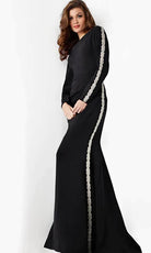Jovani 24191 - Long Sleeve Embellished Evening Dress - designer evening gown at Silhouette Dresses