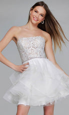 Jovani 24371 - Strapless Tulle Cocktail Dress - designer homecoming dress at Silhouette Dresses