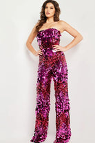 Jovani 24527 - Off Shoulder Beaded Pantsuit - detail view