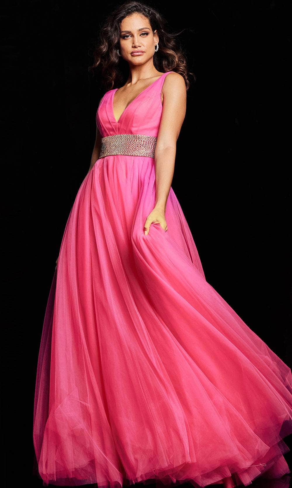 Jovani 24564 - Sleeveless Tulle Prim Dress with Slit - view 4