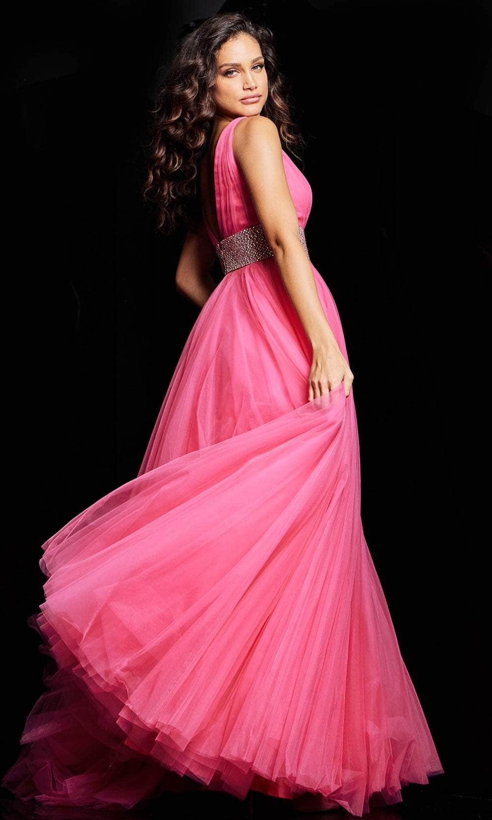 Jovani 24564 - Sleeveless Tulle Prim Dress with Slit - view 6