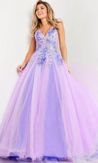Jovani 24602 - V-Neck Floral Embroidered Ballgown - designer ball gown at Silhouette Dresses
