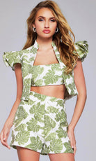 Jovani 24649 - Printed 3 Piece Romper - back view