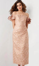 Jovani 25667 - Straight-Across Tea-length Dress - view 4