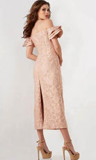 Jovani 25667 - Straight-Across Tea-length Dress - back view