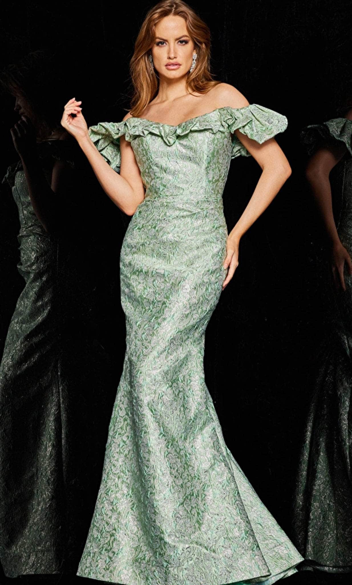Jovani 25674 - Floral Embroidered Mermaid Gown - detail view