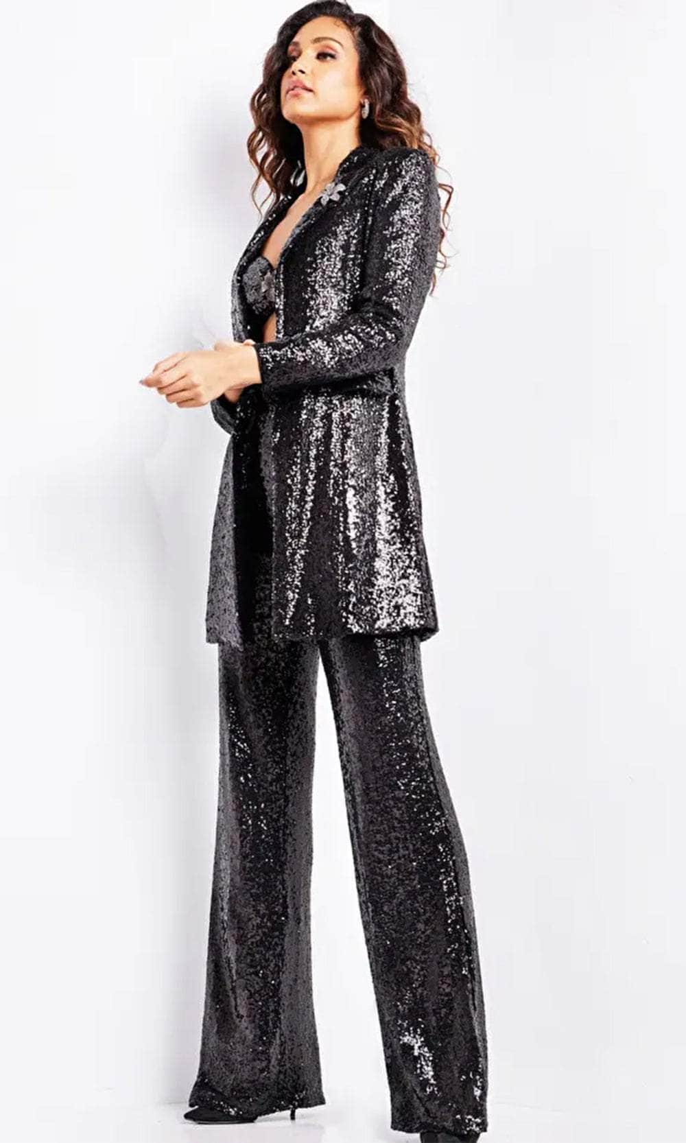 Jovani 25749 - Blazer Open Front Three Piece Set Pantsuit - designer formal jumpsuit at Silhouette Dresses