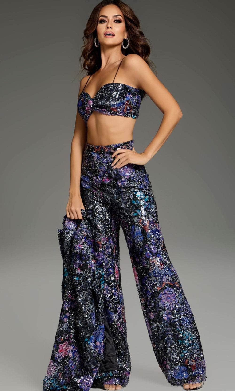 Jovani 25750 - Blazer Spaghetti Strap Pant Suit - detail view
