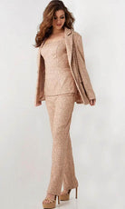 Jovani 25773 - Sequin Embellished Long Sleeve Pantsuit - detail view