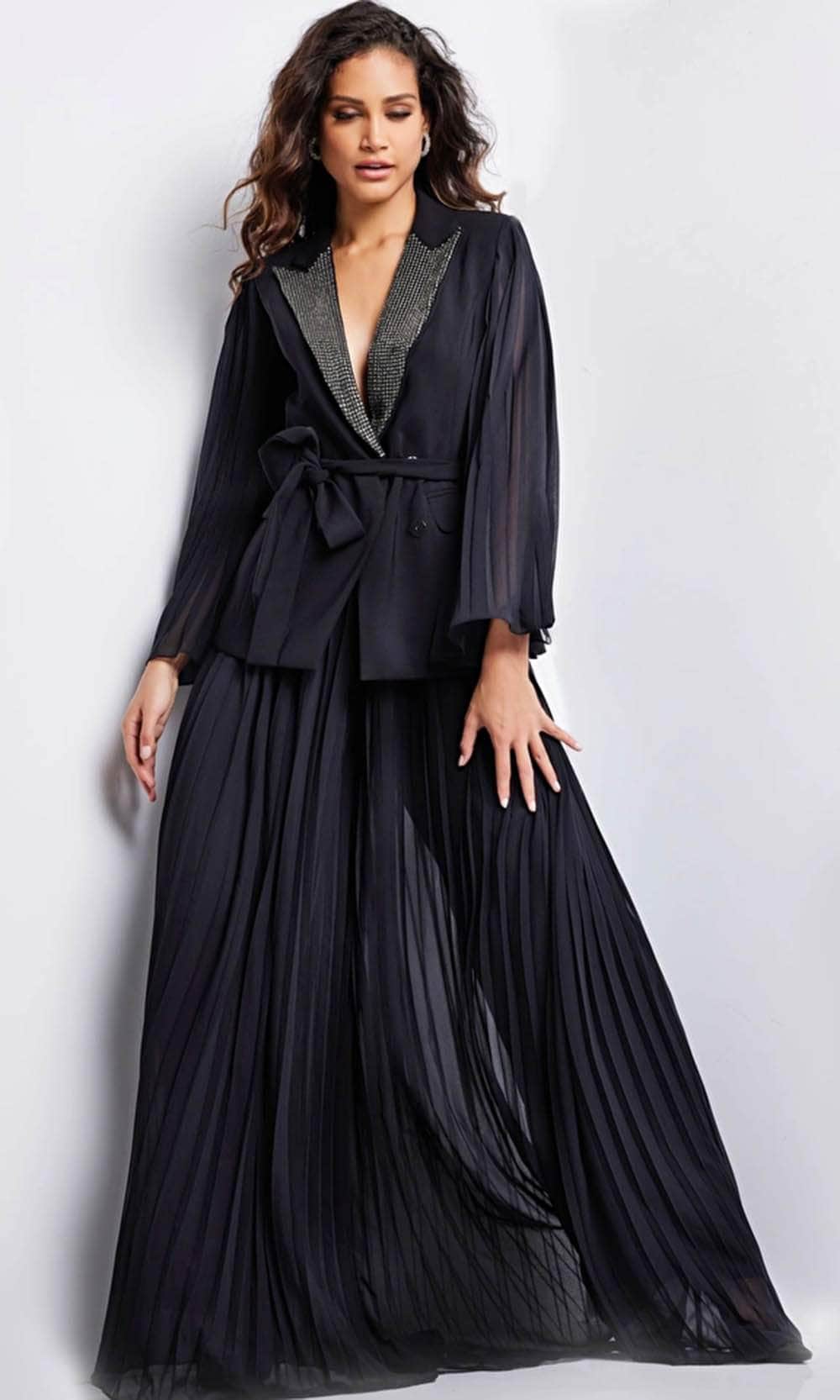 Jovani 26024 - V-Neck Blazer Evening Dress - designer evening gown at Silhouette Dresses