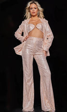 Jovani 26042 - Exposed Midriff Pantsuit - view 4