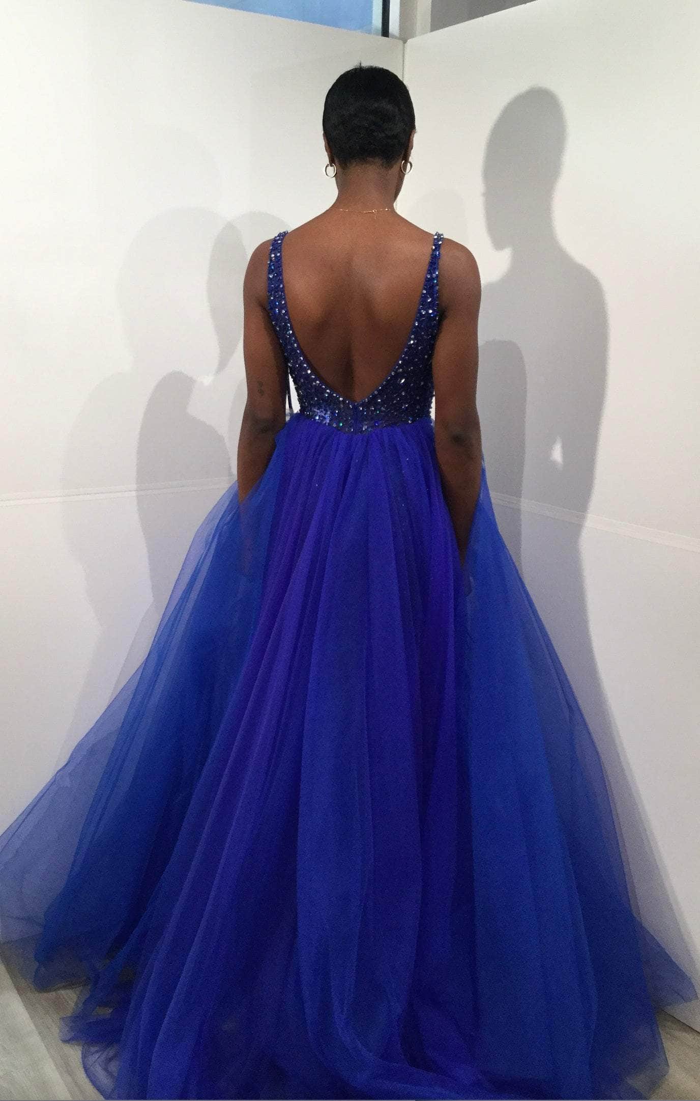 Jovani 26058 - Beaded Illusion Prom Gown - detail view