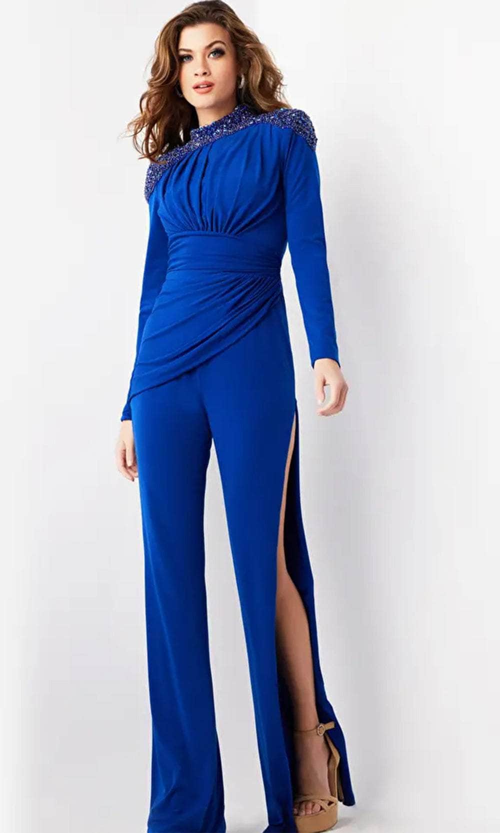 Jovani 26080 - Beaded High Neck Jumpsuit - detail view