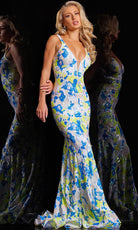 Jovani 26130 - Sleeveless Floral Long Dress - designer evening gown at Silhouette Dresses