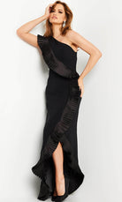 Jovani 26160 - Sheath Asymmetric Tulip Hem Dress - view 4