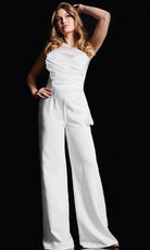 Jovani 26171 - Ruched Detailed One-Shoulder Jumpsuit - designer formal jumpsuit at Silhouette Dresses