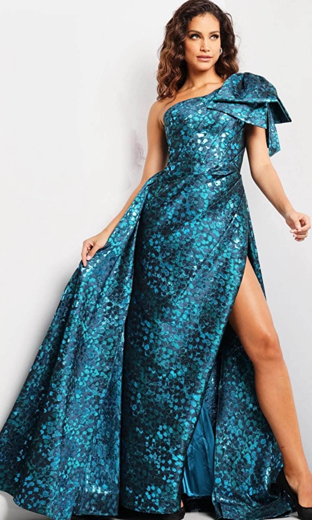 Jovani 26254 - Bow Accent Print Evening Dress - designer prom dress at Silhouette Dresses