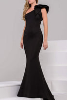 Jovani - 32602 Bow Accented Asymmetrical Junior Prom Mermaid Gown - detail view
