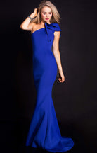 Jovani - 32602 Bow Accented Asymmetrical Junior Prom Mermaid Gown - view 7
