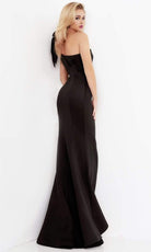 Jovani - 32602 Bow Accented Asymmetrical Junior Prom Mermaid Gown - back view