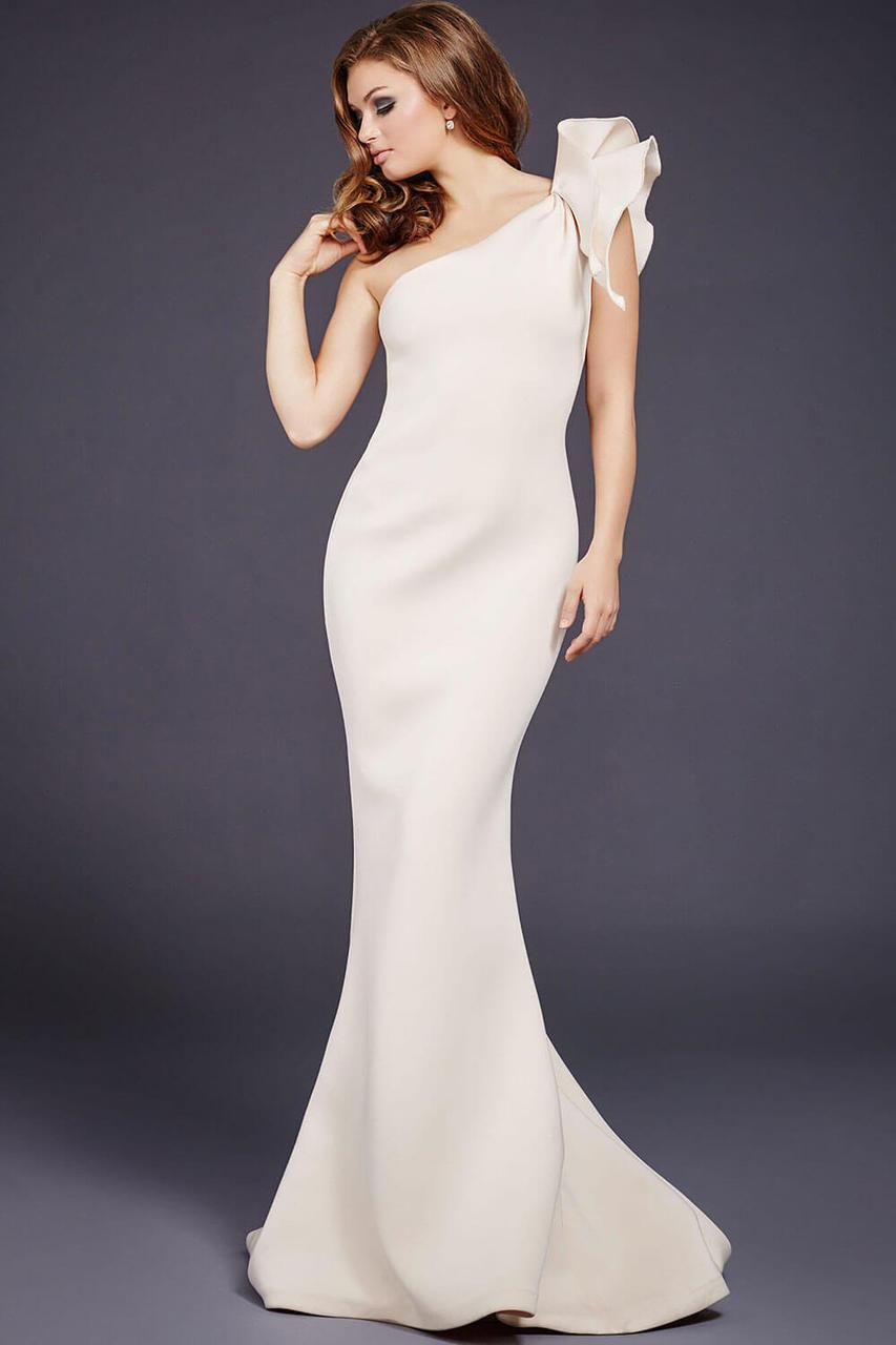 Jovani - 32602 Bow Accented Asymmetrical Junior Prom Mermaid Gown - view 13