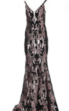 Jovani - 3263 Deep V-neck Fit and Flare Simple Prom Dress - view 6