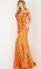Jovani 36370 - Off Shoulder Sequin Prom Dress - detail view