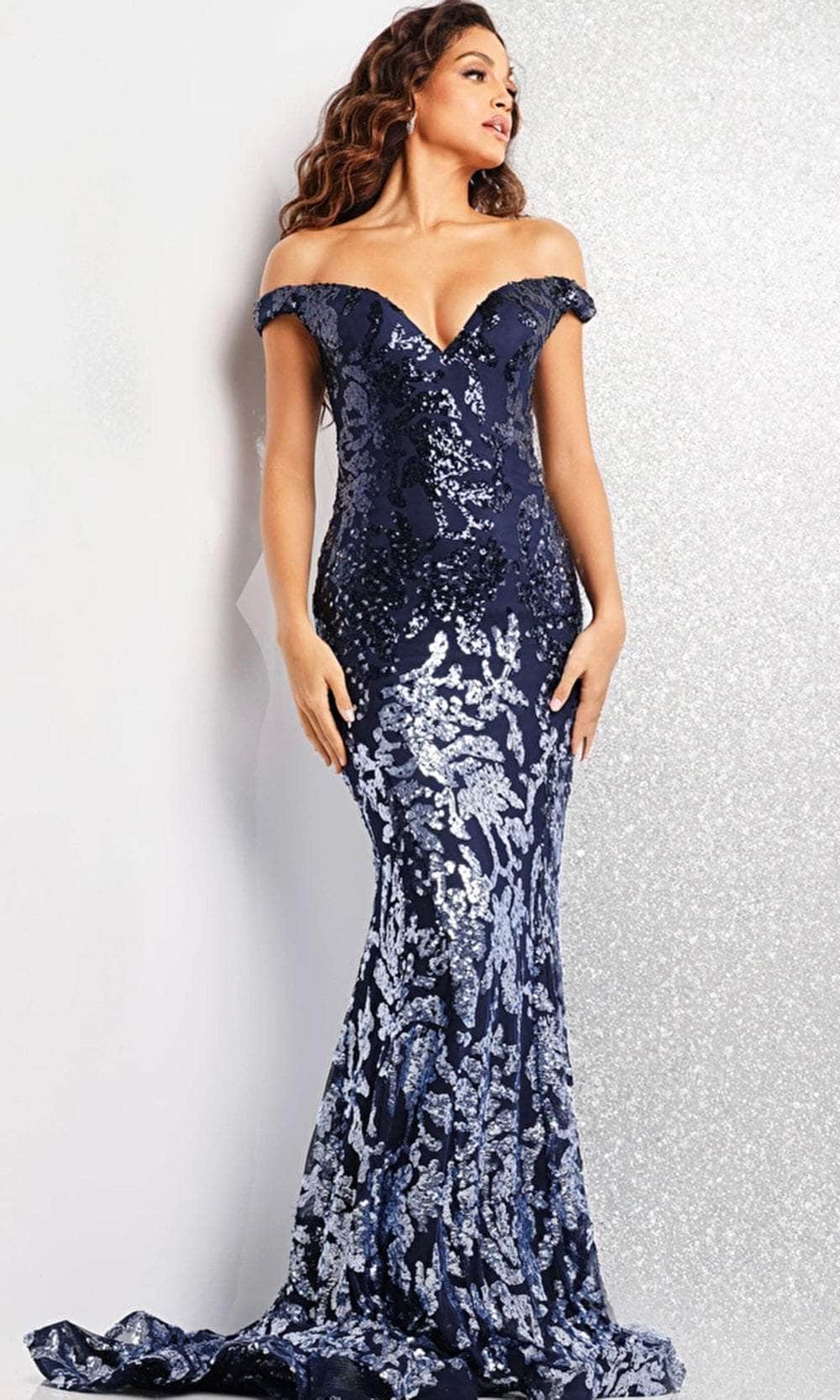 Jovani 36370 - Off Shoulder Sequin Prom Dress - view 9