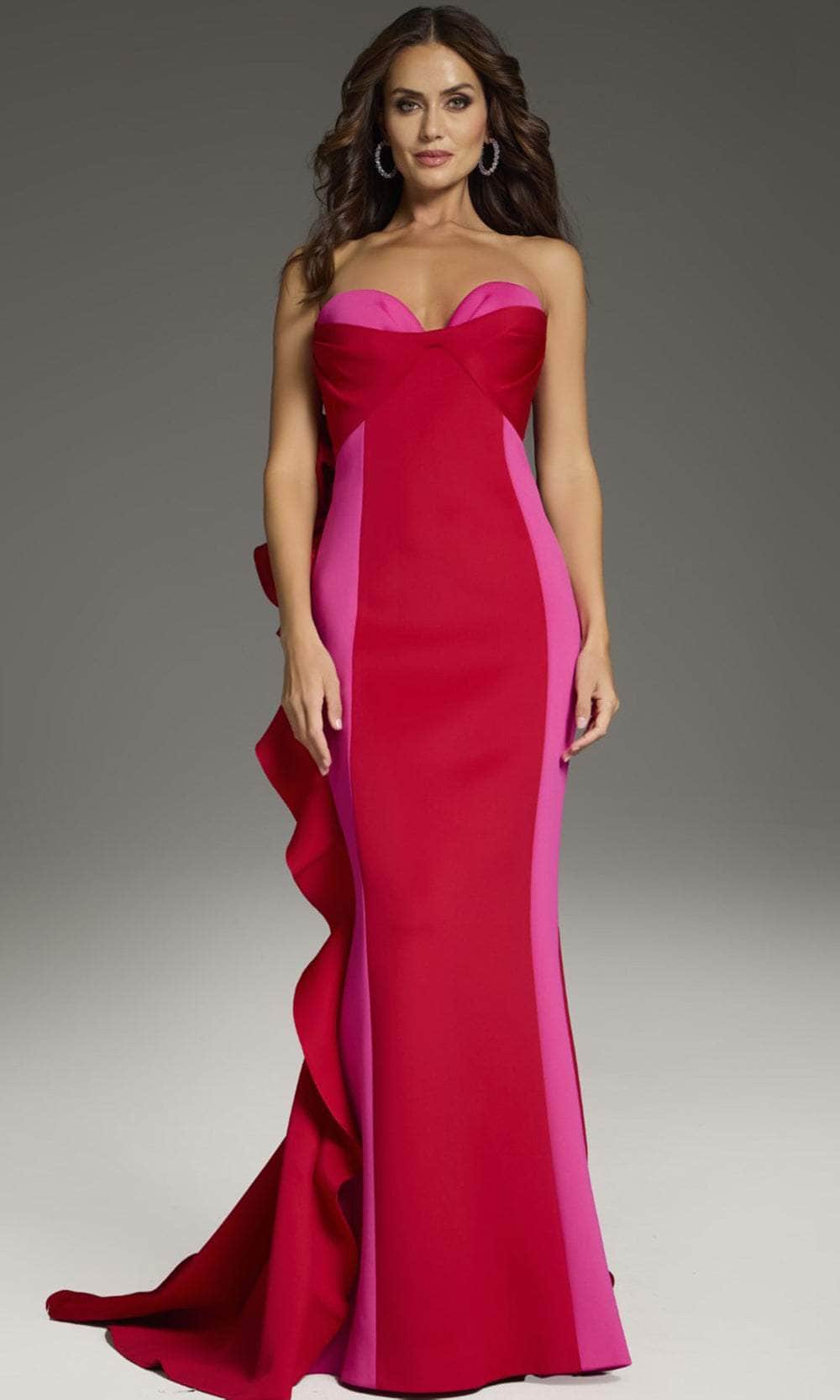 Jovani 36372 - Strapless Cascading Ruffle Prom Gown - detail view