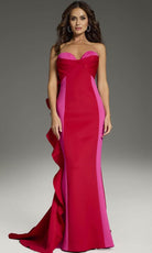 Jovani 36372 - Strapless Cascading Ruffle Prom Gown - detail view