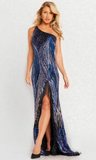 Jovani 36377 - Embellished Asymmetric Long Dress - view 4