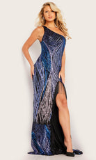 Jovani 36377 - Embellished Asymmetric Long Dress - detail view
