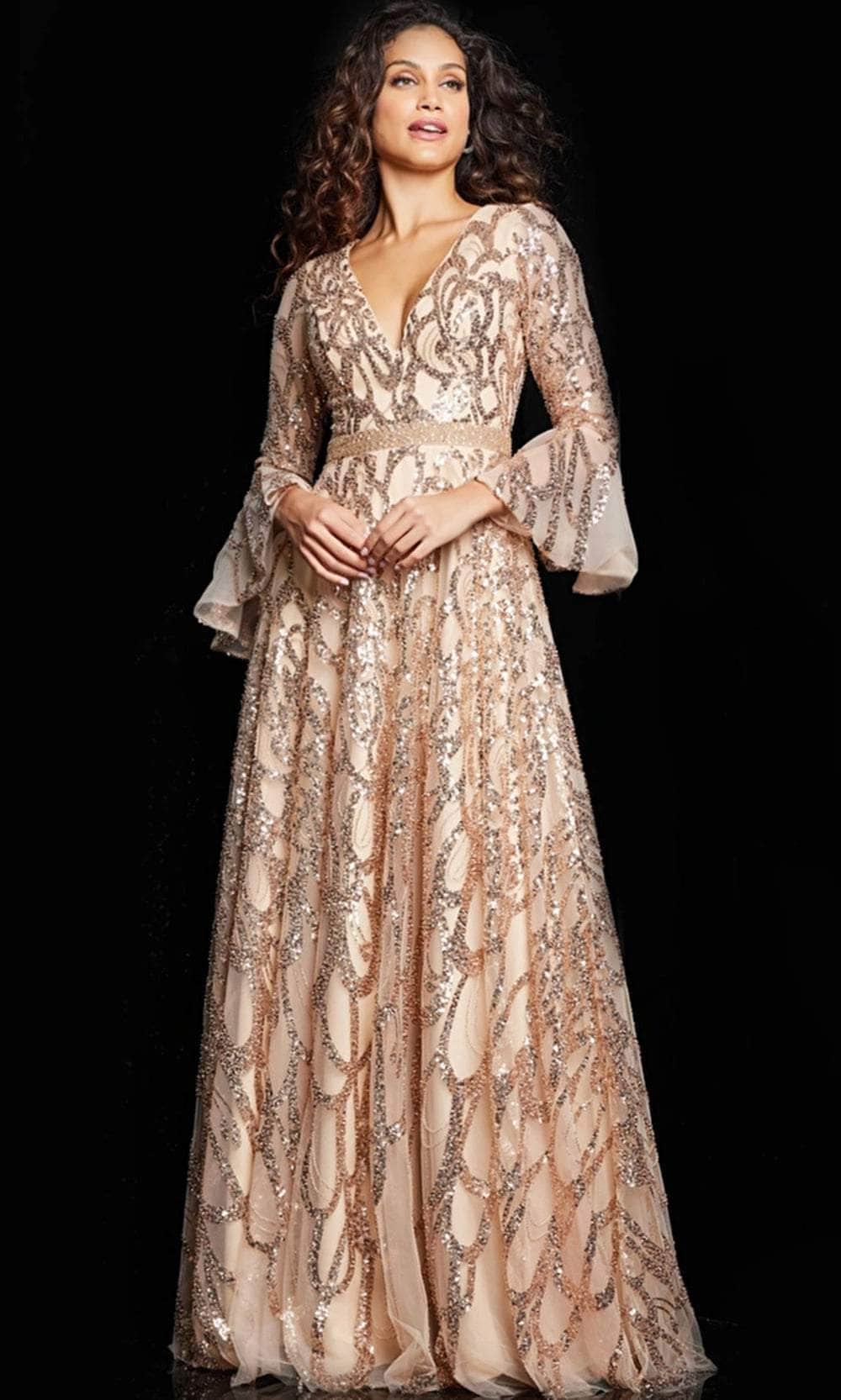 Jovani 36380SC - Long Sleeve Sequin Formal Dress - designer formal gown at Silhouette Dresses