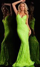 Jovani 36656SC - Sequin Mesh V-Neck Prom Gown - designer prom dress at Silhouette Dresses