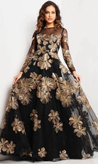 Jovani 36716 - Floral A-line Evening Gown - designer formal gown at Silhouette Dresses