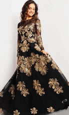 Jovani 36716 - Floral A-line Evening Gown - view 5