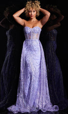 Jovani 36736 - A-Line Overskirt Prom Gown - back view